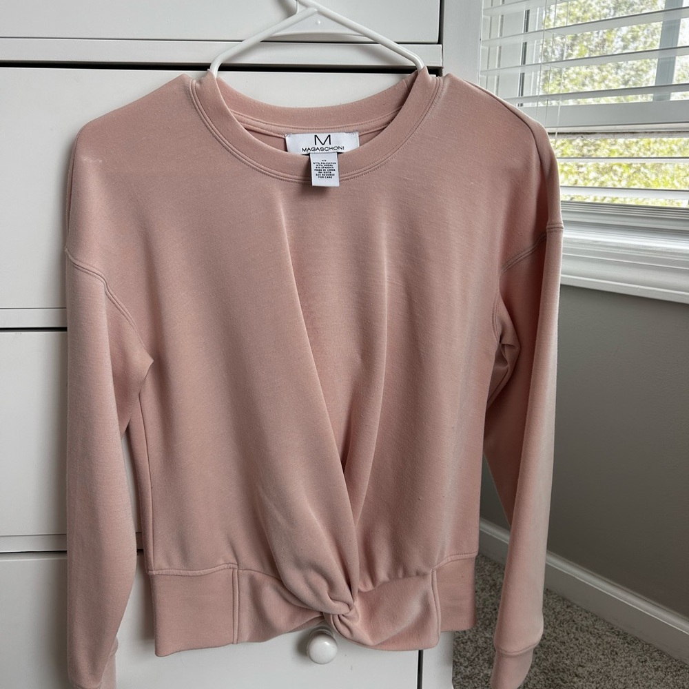 Women's Pink Twist Front Top